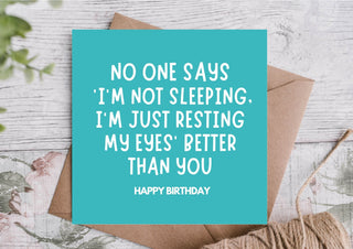 Funny Dad Birthday Card – Resting Eyes Like a Pro