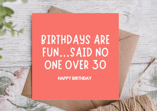 Funny Birthday Card – Birthdays After 30 Truth