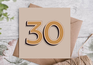 30th Modern Birthday Card