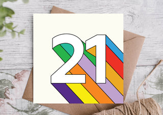 21th Colourful Birthday Card