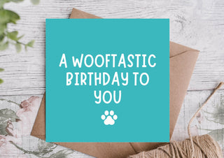 Wooftastic Birthday Card – From the Dog, Dog Mum Dad Card
