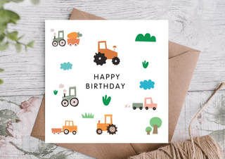 Tractor Happy Birthday Card | Kids Birthday Card