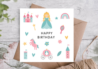 Princess Happy Birthday Card | Kids Birthday Card