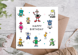 Robot Happy Birthday Card | Kids Birthday Card