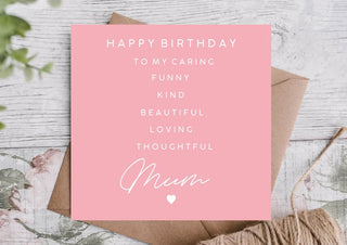 Birthday Card for Mum / Card for Mum / Card for Mother / Eco Friendly / Birthday Card Mum /
