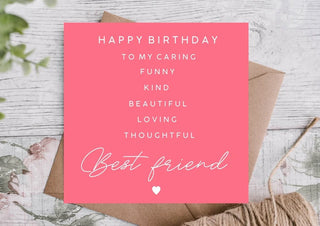 Birthday Card for Best Friend / Card for Bestie/ Card for Bestie / Eco Friendly / Birthday Card Bestie/ Best Friend