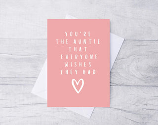 Birthday Card for Auntie / Card for Auntie / Card for Auntie / Eco Friendly / Birthday Card Auntie /