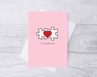 Valentines Card / Card for Him / Card for Her / A5 Card / 100% Recycled Card