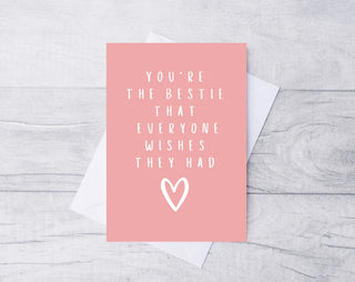 Birthday Card for Bestie / Card for Bestie/ Card for Bestie / Eco Friendly / Birthday Card Bestie/ Best Friend