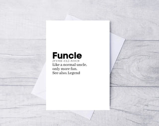 Birthday Card / Funny Birthday Card / ECO Friendly / Uncle Card / Funcle Card / Card for Uncle / Joke Birthday card / 100% Recycled Card