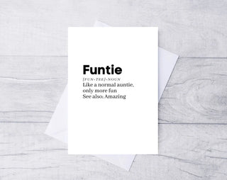 Birthday Card / Funny Birthday Card / ECO Friendly / Auntie Card / Funtie Card / Card for Auntie / Joke Birthday card / 100% Recycled Card