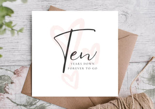 Anniversary Card / Card For Husband / Wife / Boyfriend / Girlfriend / Partner / Cute Anniversary Card / 10 Years Anniversary / ECO Friendly