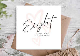 Anniversary Card / Card For Husband / Wife / Boyfriend / Girlfriend / Partner | Cute Anniversary Card / Eight Year Anniversary
