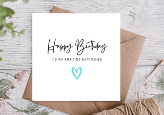 Birthday Card / Happy Birthday Card / Card for Boyfriend / Card for him / ECO Friendly /100% Recycled Card / Kraft Envelope