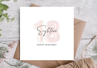Eighteen Birthday Card / 18th Birthday Card/ Card for her/ Card for him/ ECO Friendly