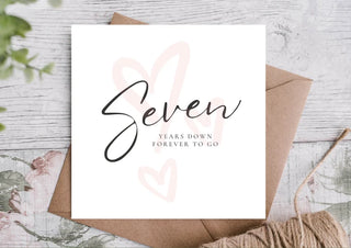 Anniversary Card | Card For Husband / Wife / Boyfriend / Girlfriend / Partner | Cute Anniversary Card / Seven Year Anniversary