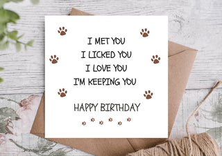 Dog Dad / Dog Mum Birthday Card from the Dog / Birthday Card / Happy Birthday Card