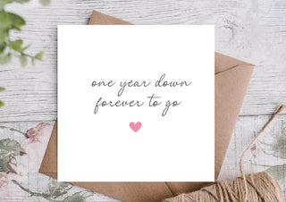 One Year Anniversary Card | Card For Husband / Wife / Boyfriend / Girlfriend / Partner | Cute Anniversary Card /