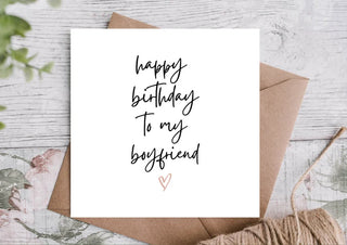 Birthday Card / Happy Birthday Card / Card for Boyfriend / Card for him / ECO Friendly /100% Recycled Card / Kraft Envelope