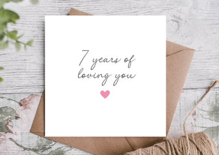 Seven Years Anniversary Card | Card For Husband / Wife / Boyfriend / Girlfriend / Partner | Cute Anniversary Card /