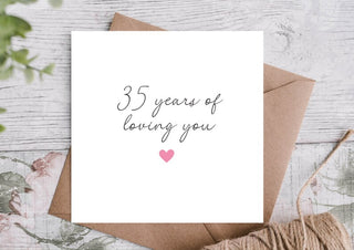 Thirty Five Years Anniversary Card | 35 Years Card For Husband / Wife / Boyfriend / Girlfriend / Partner | Cute Anniversary Card /