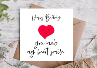 Cute Birthday Card / Happy Birthday Card / Card for Boyfriend / Girlfriend / Card for him / her
