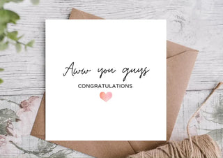 Wedding Card / New Marriage Card / Just Married / Congratulations Card / Engagement Card
