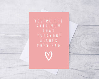 Birthday Card for Step Mum / Card for Step Mum / Eco Friendly / Birthday Card Step Mum