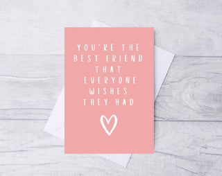 Birthday Card for Best Friend / Card for Best Friend / Card for Bestie / Eco Friendly / Birthday Card Bestie/ Best Friend
