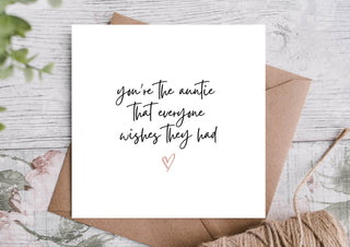 Birthday Card for Auntie / Card for Auntie / Eco Friendly / Birthday Card Auntie