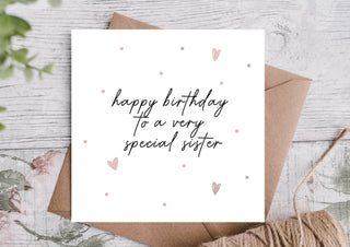 Sister Birthday Card / Happy Birthday Card / Card for Sister / Amazing Sister / Kraft Envelope / Greeting Card