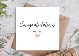Congratulations You Two Card | Wedding Card / New Marriage Card / Just Married / Congratulations Card / Engagement Card / Card for Him/Her