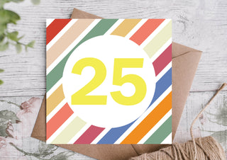 25th Milestone Birthday Card