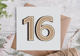 16th Modern Birthday Card