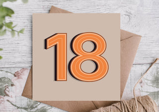 18th Modern Birthday Card