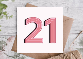 21st Modern Birthday Card
