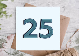 25th Modern Birthday Card