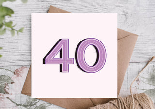40th Modern Birthday Card