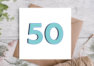 50th Modern Birthday Card