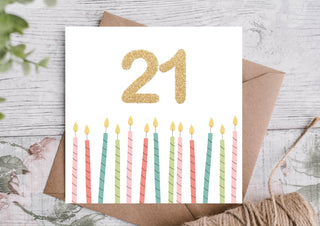 21st Birthday Candles Card