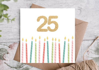 25th Birthday Candles Card