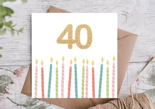 40th Birthday Candles Card