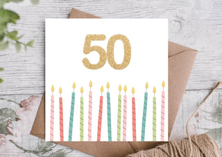 50th Birthday Candles Card