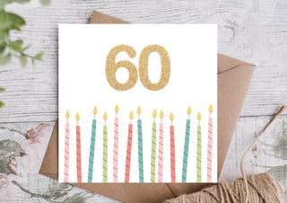 60th Birthday Candles Card