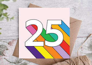 25th Colourful Birthday Card