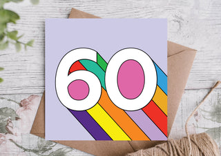 60th Colourful Birthday Card