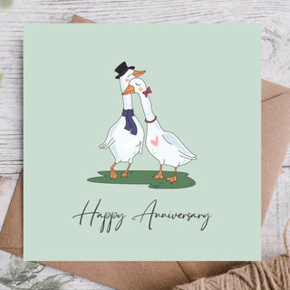 Ducks In Love Anniversary Card