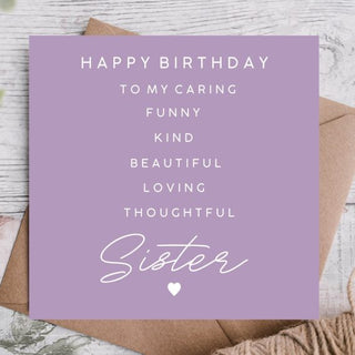 Birthday Card For Sister