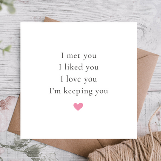 Valentines Card / Card For Partner / Card For Him / Card For Her / Cute Valentines Card