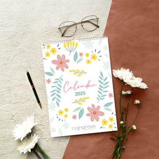 Flower A4 2025 Wall Calendar